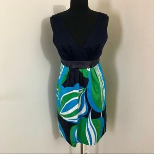 London Times Blue/multicolored Dress.  Size 10.